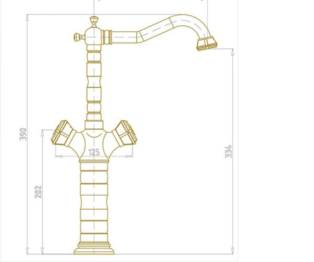 Смеситель для кухни Bronze de Luxe 21973K, бронза