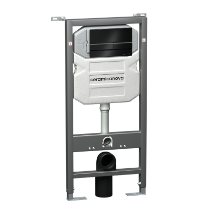 Система инсталляции для унитазов CERAMICA NOVA Envision CN1002B с кнопкой смыва Flat цвет черный матовый, креплениями