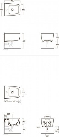 Биде подвесное Simas Degrade DE29 без креплений