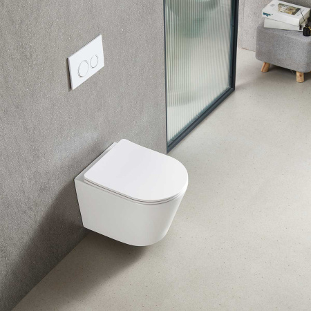 Унитаз подвесной безободковый Vincea Piatti VT1-11T белый, с сиденьем микролифт