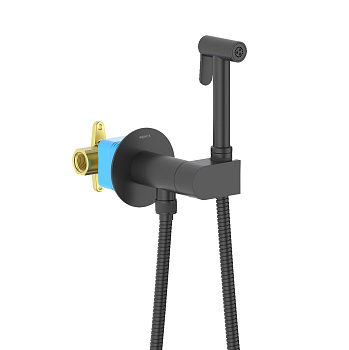 Гигиенический душ со смесителем Aquatek Оберон AQ1024MB черный матовый