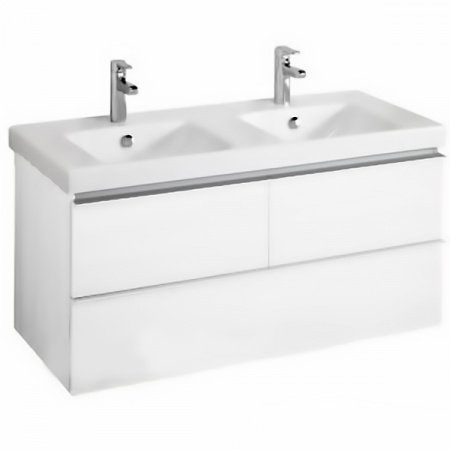 Тумба под две раковины Jacob Delafon Odeon Up 120 подвесная 3 ящика Белая