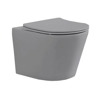 Унитаз подвесной безободковый Vincea Piatti VT1-11MG серый матовый, с сиденьем микролифт