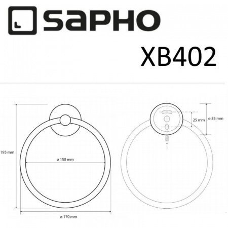 Держатель туалетной бумаги Sapho X-ROUND BLACK XB402 черный