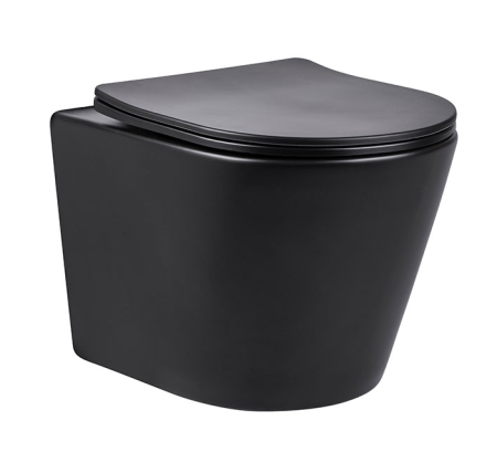 Унитаз подвесной безободковый Vincea Piatti VT1-11MB черный матовый, с сиденьем микролифт
