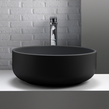 Раковина накладная 46см Kerasan Ciotola 430231 черный матовый