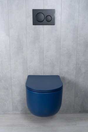 Унитаз подвесной безободковый GID Tr2133TF-BUM синий матовый, с сиденьем микролифт