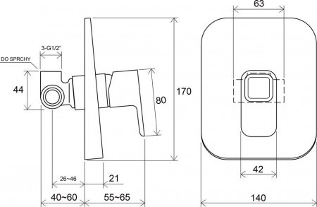 Смеситель для душа Ravak 10° X070069 хром
