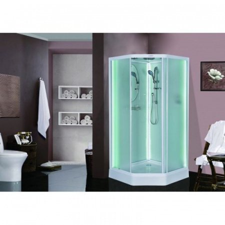 Душевая кабина Esbano ESKB90PR 90x90x210см, профиль хром матовый, стекло рифленое