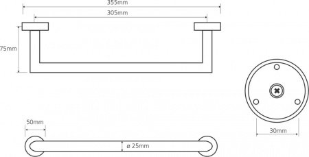 Поручень для ванной Bemeta Omega 104307611 Глянец