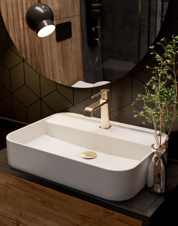 Смеситель для раковины AQUAme Asti AQM6410BG золото матовое