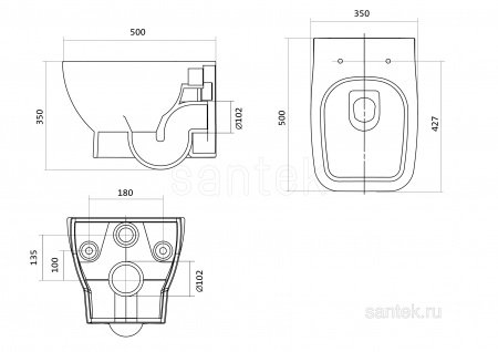 Унитаз подвесной Santek Нео 1WH302423 с сиденьем микролифт
