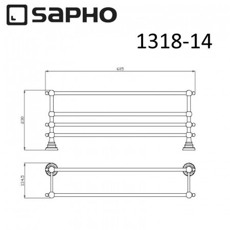 Полотенцедержатель Sapho DIAMOND 1318-14 бронза