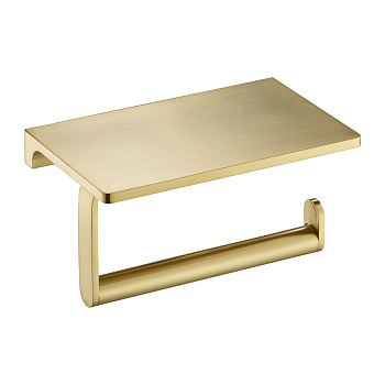 Держатель туалетной бумаги с полкой Benesque Lumiere 70010104 латунь брашированная