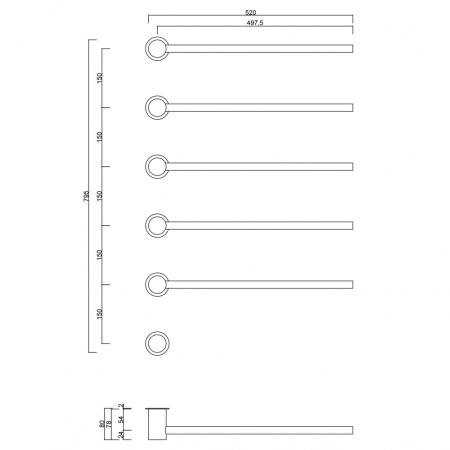 Полотенцесушитель электрический ABBER Charme AH4005 хром