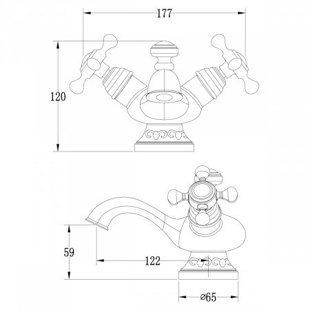 Смеситель для раковины Lemark Jasmine  LM6646B бронза
