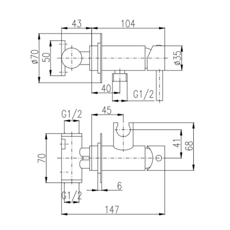 Гигиенический душ со смесителем Rav Slezak Seina SE843/1, хром