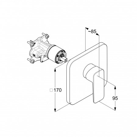 Смеситель для душа Kludi Pure&Style 406553975 черный матовый