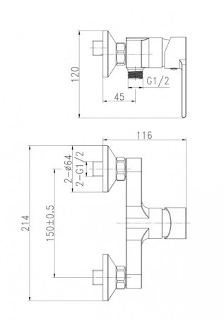 Смеситель для душа Cersanit BRASKO 63022 хром