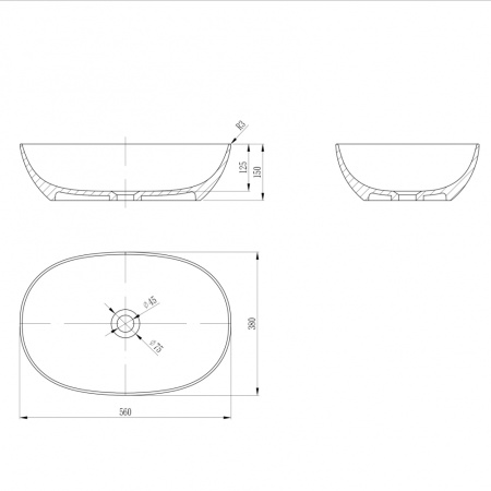 Раковина накладная ABBER Stein AS2636 белая матовая