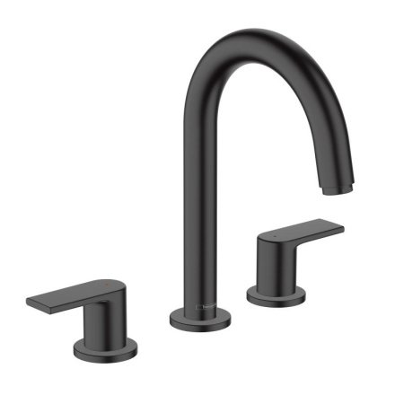 Смеситель для раковины на 3 отверстия Hansgrohe Vernis Shape 71563670 черный матовый