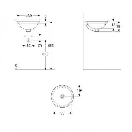 Раковина 39см Geberit VariForm 500.744.01.2