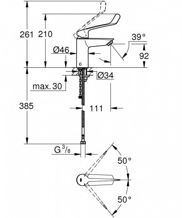 Смеситель для раковины Grohe EuroSmart 23984003 хром