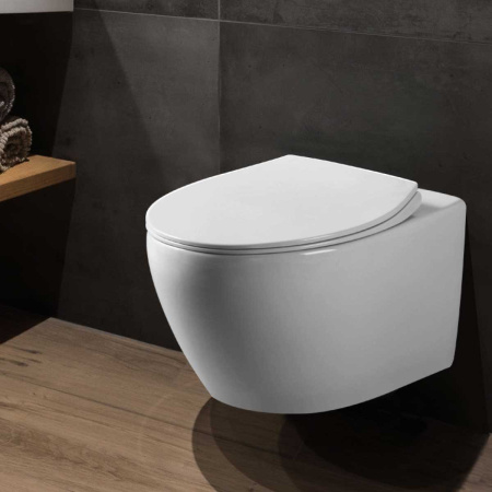 Унитаз подвесной безободковый Vincea Felice VT1-25 белый, с сиденьем микролифт