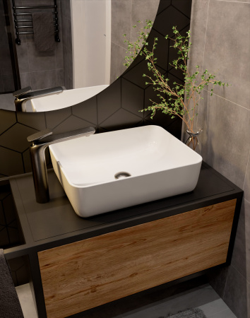 Смеситель для раковины AQUAme Como AQM6514GM вороненая сталь