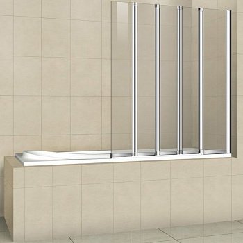 Шторка на ванну Cezares Pratico V-5 120x140 профиль Хром стекло прозрачное