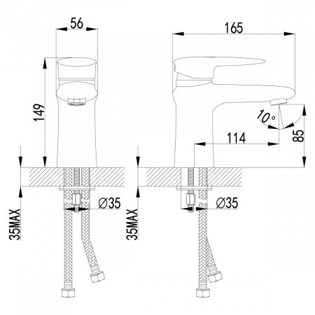 Смеситель для раковины Lemark Status LM4406C хром