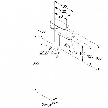 Смеситель для раковины Kludi Pure&Style 402923975 черный матовый