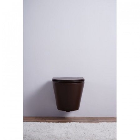 Унитаз подвесной Esbano CLAVEL коричневый матовый, с сиденьем микролифт