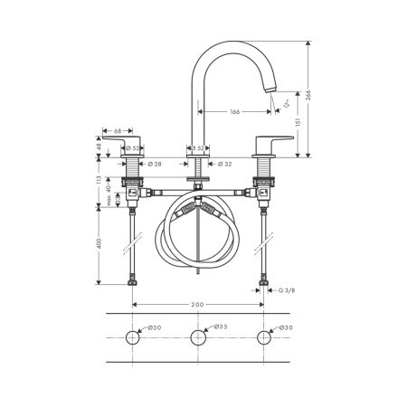 Смеситель для раковины Hansgrohe Vernis Blend 71553000 хром