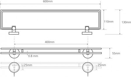 Полочка для ванной Bemeta Omega 104102212 Хром
