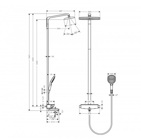 Душевая стойка Hansgrohe Raindance Select E 27113000 хром