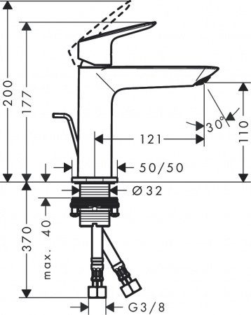 Смеситель для раковины Hansgrohe Logis Fine 71254000 хром