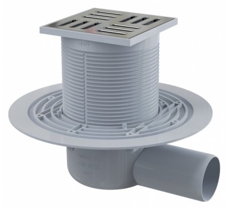 Душевой трап Alcaplast APV101 Хром матовый/Серый