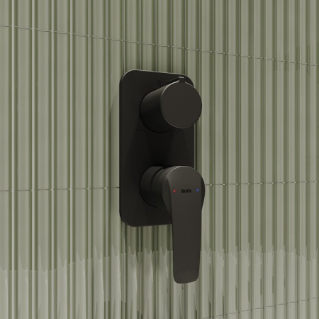 Встраиваемый смеситель с тремя выходами, черный матовый, Ray, IDDIS RAYBL00i68