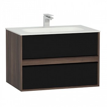 Тумба с раковиной Vitra Metropole 80 подвесная Сливовое дерево Черный