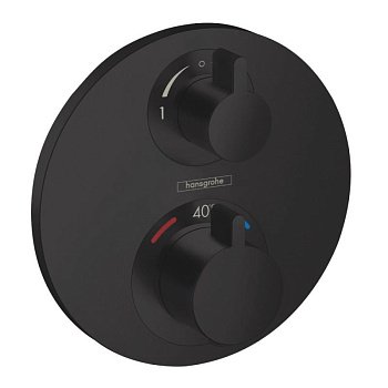 Термостат для душа на 2 потребителя Hansgrohe Ecostat S 15758670 черный матовый