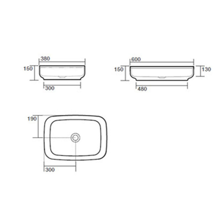 Раковина накладная 60см Kerasan Tribeca 514101 белый
