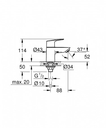 Кран для раковины Grohe BauLoop New 20422001 хром