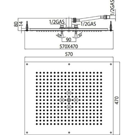 Верхний душ Bossini Dream H38657.030 хром