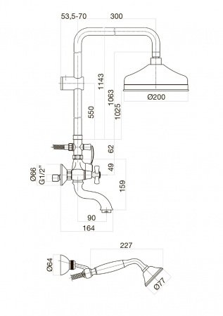 Душевая стойка Webert Armony AM721208017 хром