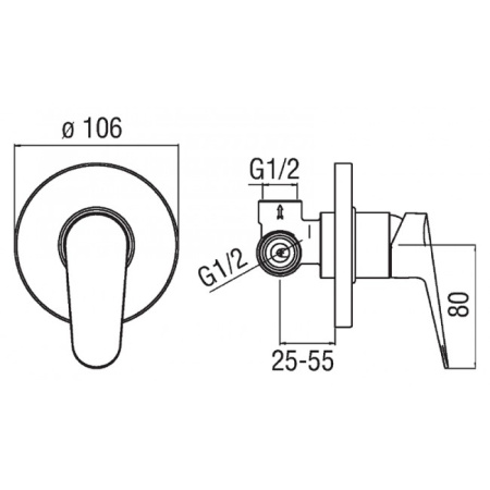Смеситель для душа Nobili Blues BS101108CR хром
