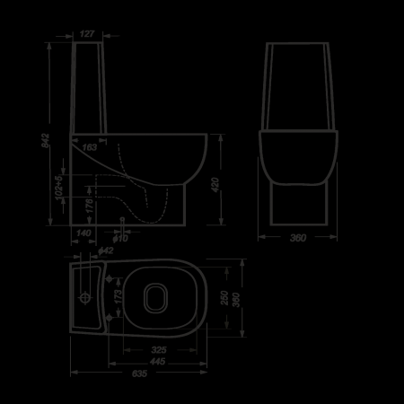 Унитаз-компакт Sanita Luxe Infinity Mono INFSLCC01040822 с бачком и сиденьем микролифт
