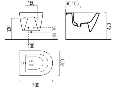 Биде подвесное GSI Kube X 9464111 белый