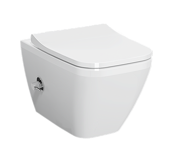 Унитаз подвесной безободковый c функцией биде Vitra Integra Square 7082B003-7209 без сиденья