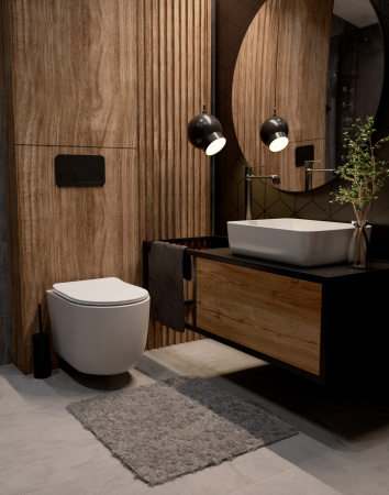 Смеситель для раковины AQUAme Asti AQM6414GM вороненая сталь